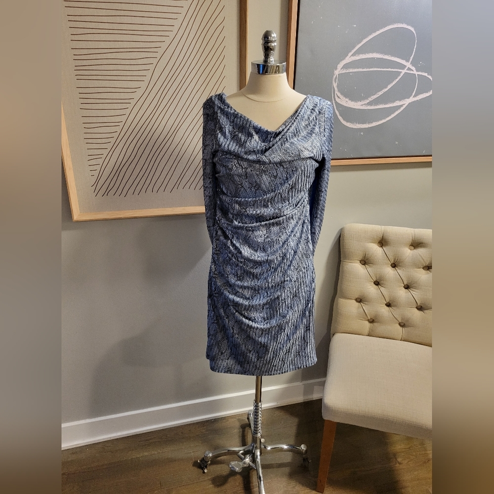 Blue Shimmery Snakeskin style Cocktail dress